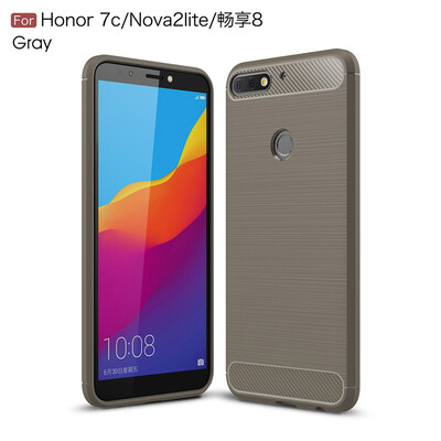 

Goowiiz Phone Case For Huawei Honor 7CEnjoy 8Nova 2 LiteY7 Prime Fashion Slim Carbon Fiber TPU Soft Silicone
