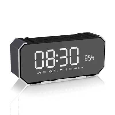 

Alarm Clock Speaker Fashion Portable Metal Handsfree Bluetooth Speaker Stereo 3D Surround Speaker Support FM Radio TF Card