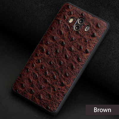 

Genuine Leather Phone Case For Huawei Mate 9 10 Ostrich Texture Back Cover For P9 P10 Plus Cases