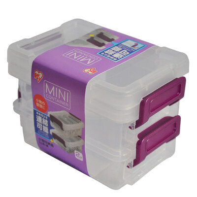 

Alice IRIS Mini Transparent Parts Finishing Box Storage Box Small Small Object Storage Box LLB- Purple 2 Pack