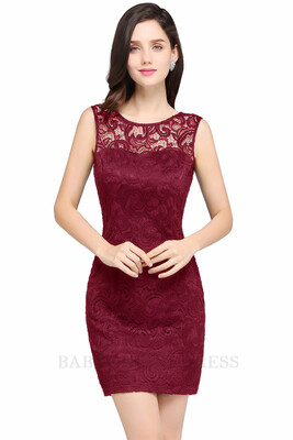

2018 New Navy Blue Red Cocktail Dresses Cheap Short Party Sleeveless Prom Dress Women Slim Lace Cocktail Dress Vestido de Festa