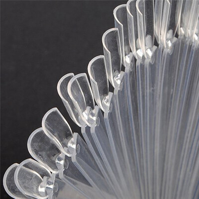 

50XClear Nail Art False Tips Board Sticks Polish Display Fan Practice Tool Y