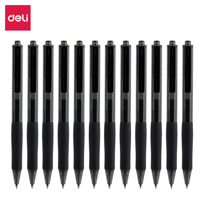 

Deli deli 05mm black press gel pen bullet pen pen 12 box S17
