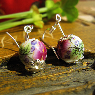 

Hot style ceramic crafts accessories handmade earrings selling small gifts China style jewelry