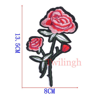 

1 Pcs Badge Flower Patches Iron Sew-on Rose Embroidery Motif Applique Garment Children Women DIY Clothes Sticker Wedding Party