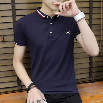 

DaMaiZhang New Fashion Brand Men Polo Shirt Solid Short Sleeve Slim Fit Polo Mens Shirts Casual Business Tshirt Elastic Top Tee