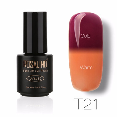 

ROSALIND Gel 1S 7ML Temperature changing Chameleon Gel Nail Polish Top Base Coat Needed poly gel Semi Permanent primer for nails