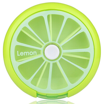 

Gaga Lin a week portable portable medicine box sub-box mini-travel put the drug packaging storage box small storage medicine box green lemon