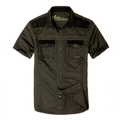 

Hot Sale 2016 New Brand Outdoor 100% Cotton Spring Summer Tactical Short-Sleeve Shirt Men's Shirts Loose Half Sleeve Cardigan