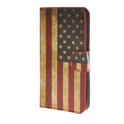 

MOONCASE U.S American Flag Leather Side Flip Wallet Card Slot Stand Pouch чехол для LG Leon 4G LTE / C40 a08