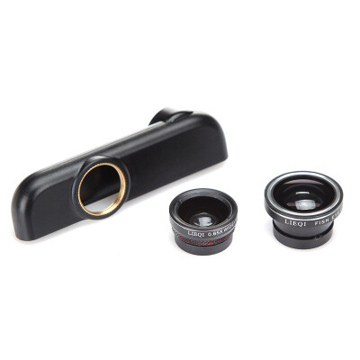 

LEIQI LQ-011 Use for Smartphone Wide Angle Fish-eye Macro Three-in-one Lens Black Black Iphone66s Plus Dedicated