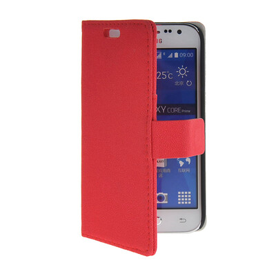 

MOONCASE кожи высокого качества Сторона Флип кошелек карта с Kickstand чехол для Samsung Galaxy Core Prime G3608 красный