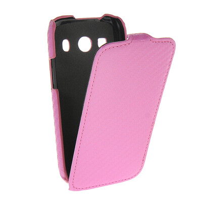 

MOONCASE Carbon fiber skin Leather Bottom Flip Pouch Case Cover for Samsung Galaxy Ace Style LTE G357 Pink