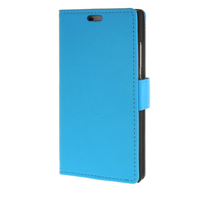 

MOONCASE Простой стиль кожаный бумажник флип карты отойти чехол для Huawei Ascend P8 синий
