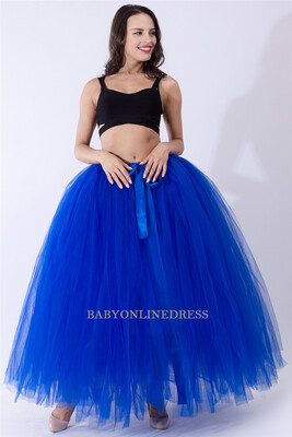 

High Quality 3 Layers 100cm Summer Long Tulle Skirt Fashion Pleated TUTU Skirts Womens Lolita Petticoat Bridesmaids
