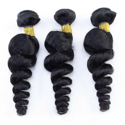 

PASSION HAIR Loose Wave Human Hair 3 Bundles Unprocessed Virgin Hair Weave Wefts Extension Natural Color