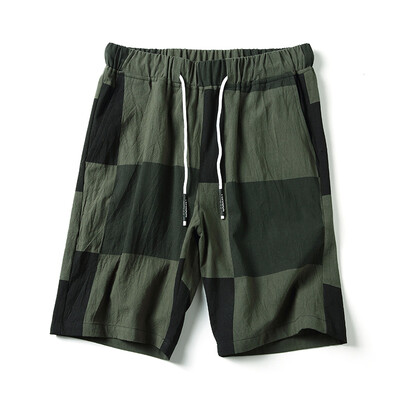 

Damaizhang Men Summer Color Block Drawstring Casual Short Pants Slim Fit Cotton Home Living Shorts High Quality In 4 Colors