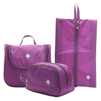 

Rich like WH08011 multi-function travel travel must pack (including: wash bag + cosmetic bag + shoes package) purple