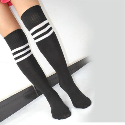 

MyMei Unisex High Striped Over Knee Long Socks Stockings Stripe Tube Soccer Football