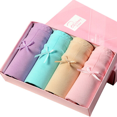 

BEJIROG Womens Breathable Cotton Briefs 4pcs Assorted Colors