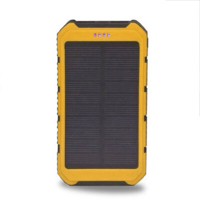 

18000mAh Solar Panel 2A 1A Battery Power Bank External Portable Phone Charger Yellow