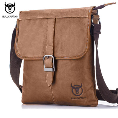 

BULL CAPTAIN Men Bag Genuine Leather Man New Crossbody Shoulder Bag Men Small Business Bags Male Messenger Leather Bags