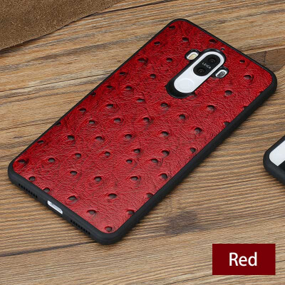 

Genuine Leather Phone Case For Huawei Mate 9 Pro Ostrich Texture Back Cover For Mate 10 P9 P10 Plus Cases