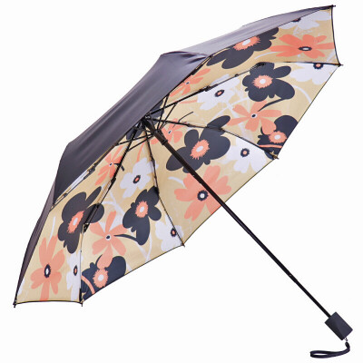 

Paradise umbrella full shading vinyl transfer water wood Tsinghua tri-fold small black umbrella umbrella umbrella beige 30608DLCJ