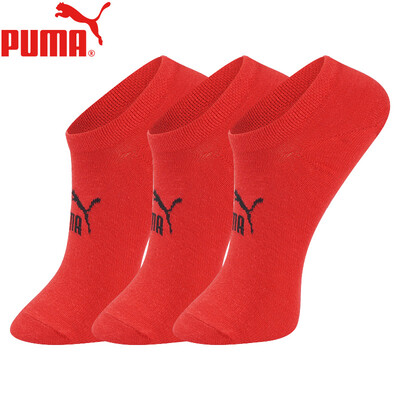 

PUMA Hummer Socks Mens Basic Invisible Socks 3 Pairs Red Red Code