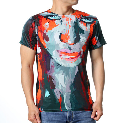 

Fashion Mens O-neck Personality printing Pullover T-Shirts