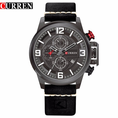 

CURREN 8278 Sport Watch Top Brand Luxury Date Leather Band Chronograph Quartz Wrist Watches Relogio