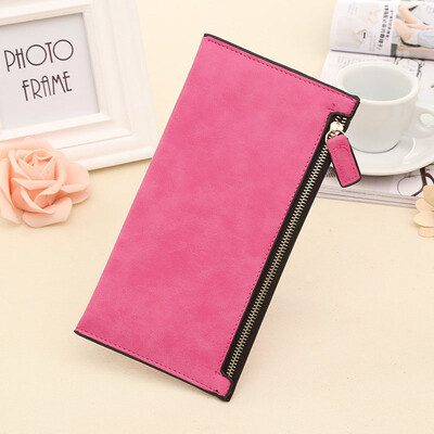 

Wallet New Lady Long Matte Leather zipper female purse Cards Holder Clutch bag