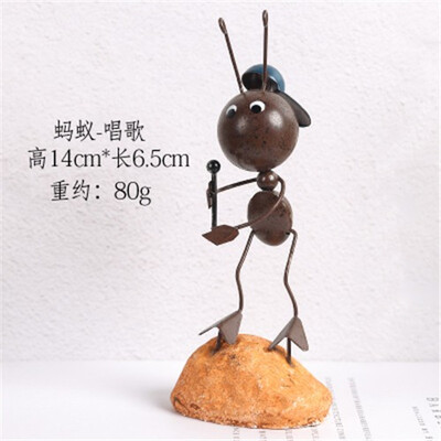 

Creative cute iron ant small furnishings home miniature garden accessories living room bookcase home decoration animal crafts