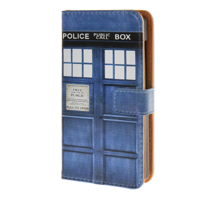 

MOONCASE ЧЕХОЛ ДЛЯ Microsoft Lumia 435 Telephone booth Leather Flip Wallet Card Holder with Kickstand Back A04