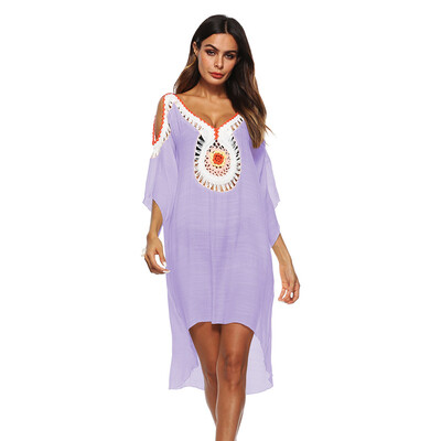 

Loose Large Size Womens Blouse Beach Bikini Cover Skirt Sexy Sun Shirt