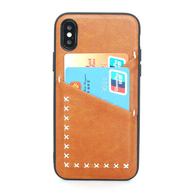 

Iphone X Fashion Simple Card Business Leather Phone Cases iPhone78plus