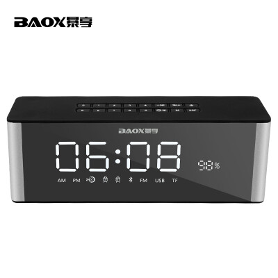 

Baoxiang (BAOX) BO-201 Беспроводной Bluetooth-динамик Настольные часы Сигнализация Компьютер Стерео сабвуфер Серебро