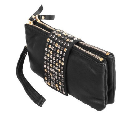 

Vogue Star 2018 New Arrive Hot selling PU Leather fashion designer Rivet bag women wallet Clutch Bag Foctory Price A17