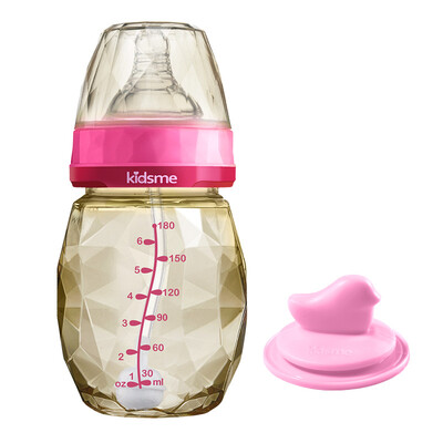 

Kiss me kidsme baby newborn wide caliber PPSU diamond bottle baby bottle with straw 180ml red