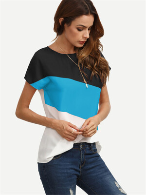 

Fashion splice womens blouse