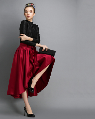 

Lovaru ™ 2015 autumn new Women noble solid color oversized skirt bust skirt irregular skirts