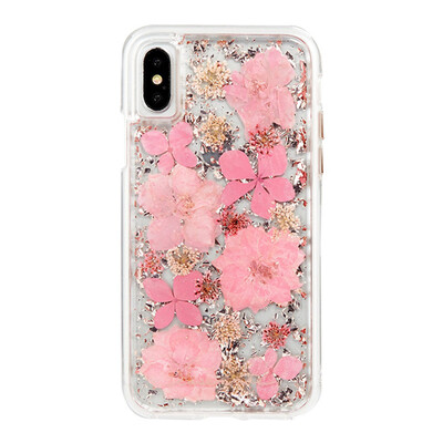 

CASE-MATE Apple iPhone X10 Gold Foil Dry Petal Mobile Shell Cover Transparent Fashion Female Pink