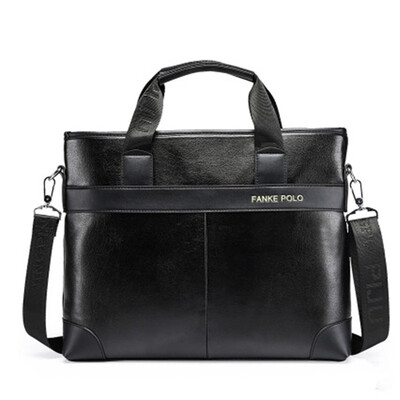 

Famous Designer POLO Brands Men Business Briefcase PU Leather Shoulder Bags For 14 Inch Laptop Bag big Travel Handbag