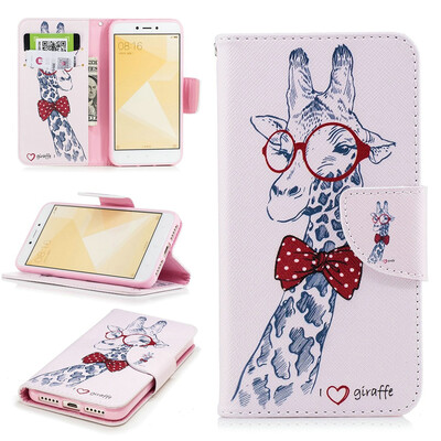 

BEFOSPEY Painting PU LeatherSoft TPU Card Slot Stand Wallet Case For Xiaomi Redmi 4X50"2017
