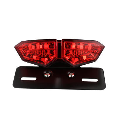 

1PC Motorcycle Red Cover 18 LED 12V Tail Light Integrated Brake Stop Turn Signal Light Brake License Plate Bracket