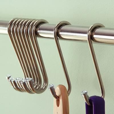

Ou Runzhe hook stainless steel S-type home bathroom double-sided hook plus 10 copies installed