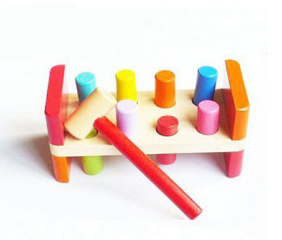 

New wooden toy pounding bench juego de encastre wooden toy Baby educational toy
