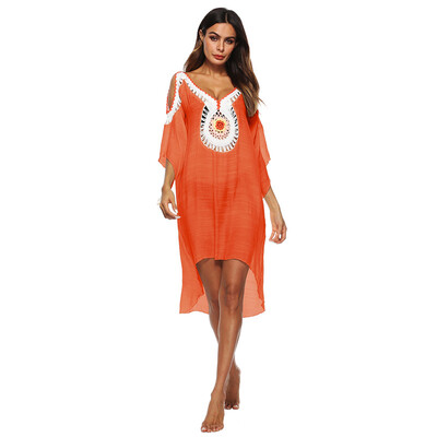 

Loose Big Size Женская блузка Beach Бикини Обложка юбка Sexy Sun Shirt