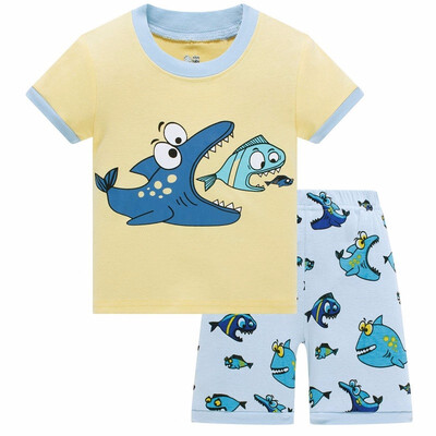 

Kids boys Cartoon short-sleeved pajamas set 2T-7T Construction vehicle pattern