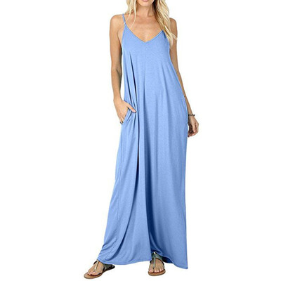 

Try Everything Long Dress Elegant Summer Women Backless Black Dress Long Strap Dress 2018 Loose Casual Summer Long Dresses